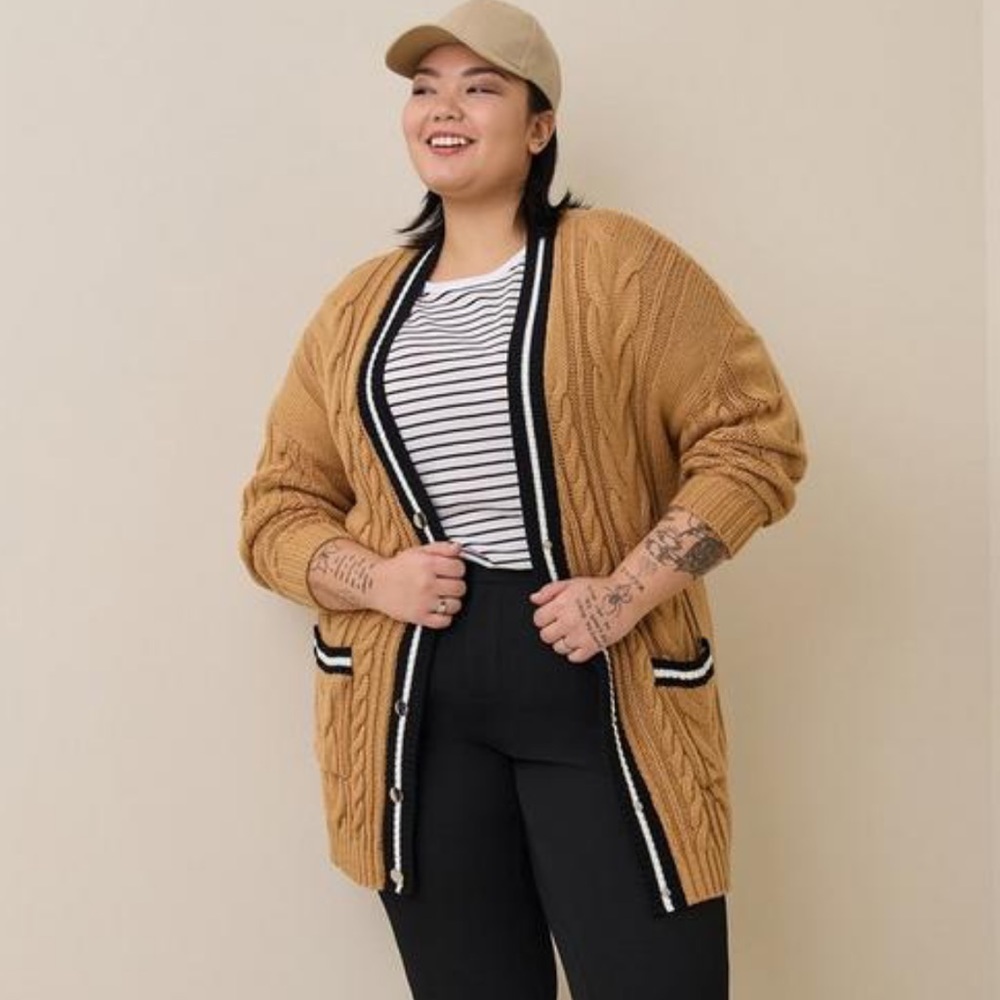 Torrid Chunky Cable Boyfriend Cardigan